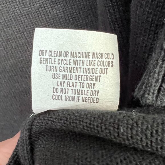 Joan Vass Black Geometric Cowl Neck Pullover 100% Cotton Sweater Size 3 - Picture 9 of 10